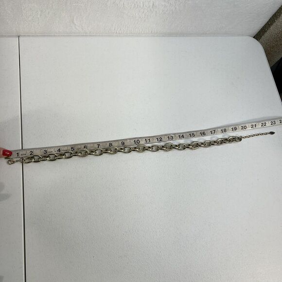 Coldwater Creek Goldtone Necklace & Bracelet Chunky Linked Statement Rhinestone - Picture 8 of 10